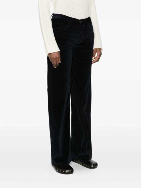 Pantaloni casual Dondup Dondup Black Velvet-Effect Trousers BLUE Femei (BM 18961626) 3