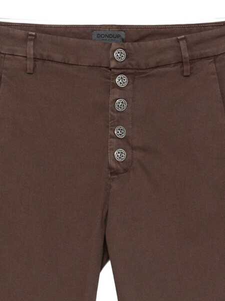 Pantaloni casual Dondup Dondup Brown Cotton Trousers BROWN Femei (BM 18961629) 3