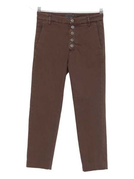Pantaloni casual Dondup Dondup Brown Cotton Trousers BROWN Femei (BM 18961629) 1