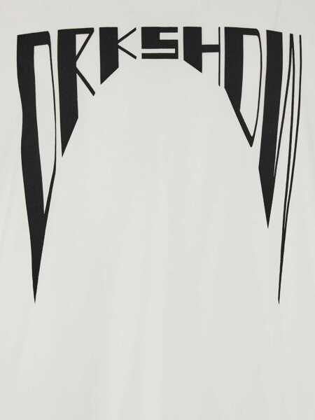 Tricouri Rick Owens White Crewneck T-Shirt With Logo Print On The Front In Cotton Man WHITE Barbati (BM 18961665) 3