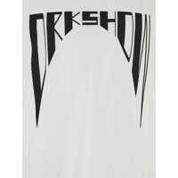 Tricouri Rick Owens pentru Barbati - Tricouri Rick Owens White Crewneck T-Shirt With Logo Print On The Front In Cotton Man WHITE Barbati (BM 18961665) - B-mall.ro