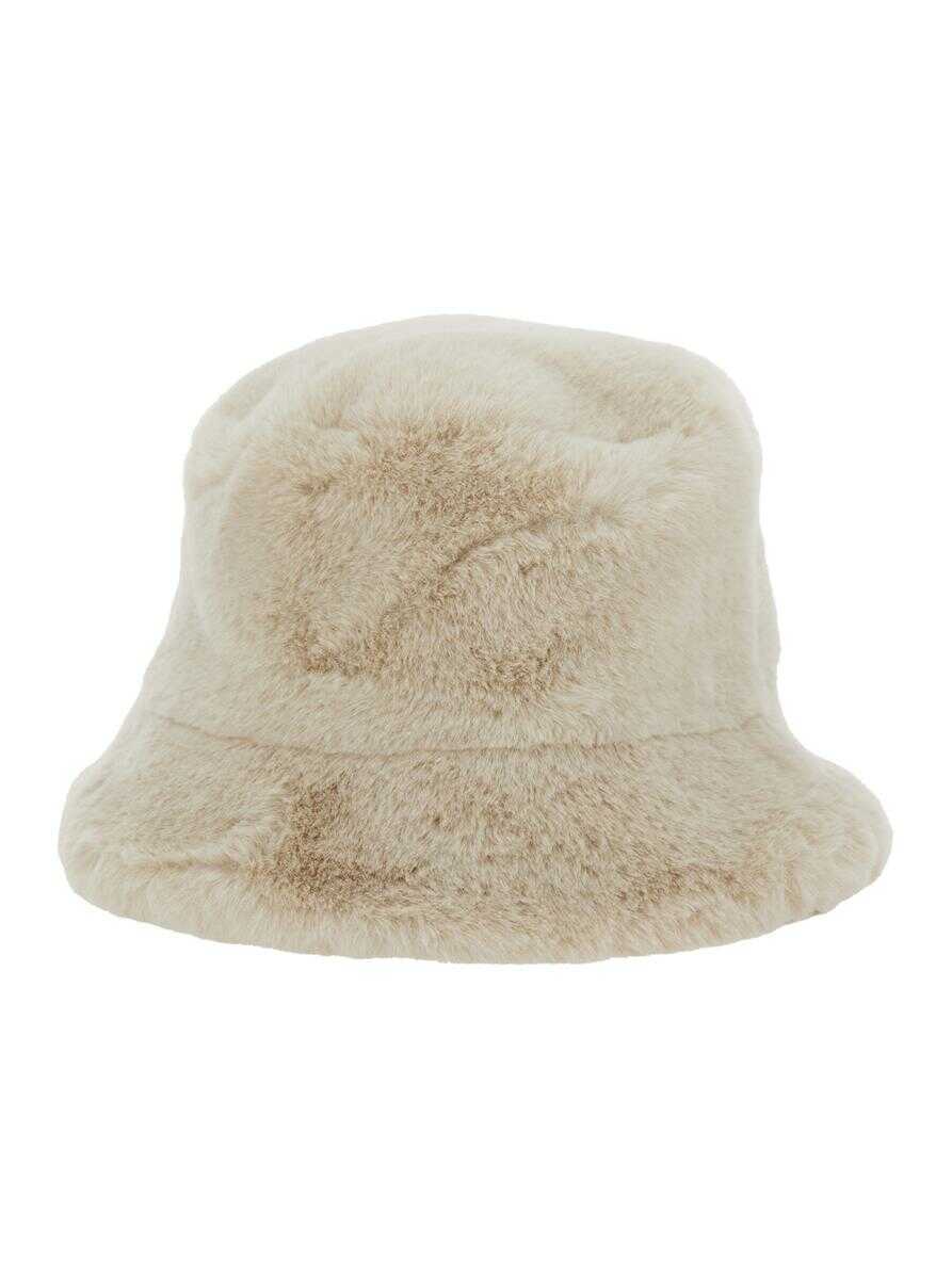 Accesorii Apparis Amara White Bucket Hat In Ecofur Woman WHITE Femei (BM 18962163) 2