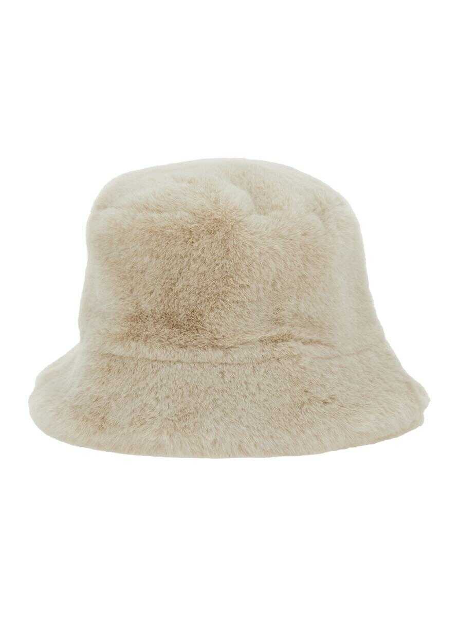 Accesorii Apparis Amara White Bucket Hat In Ecofur Woman WHITE Femei (BM 18962163) 1