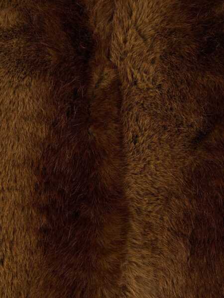 Paltoane Apparis Brown Fur Coat With Fixed Hood In Faux Fur Woman BROWN Femei (BM 18962193) 3