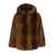 Apparis Brown Fur Coat With Fixed Hood In Faux Fur Woman BROWN