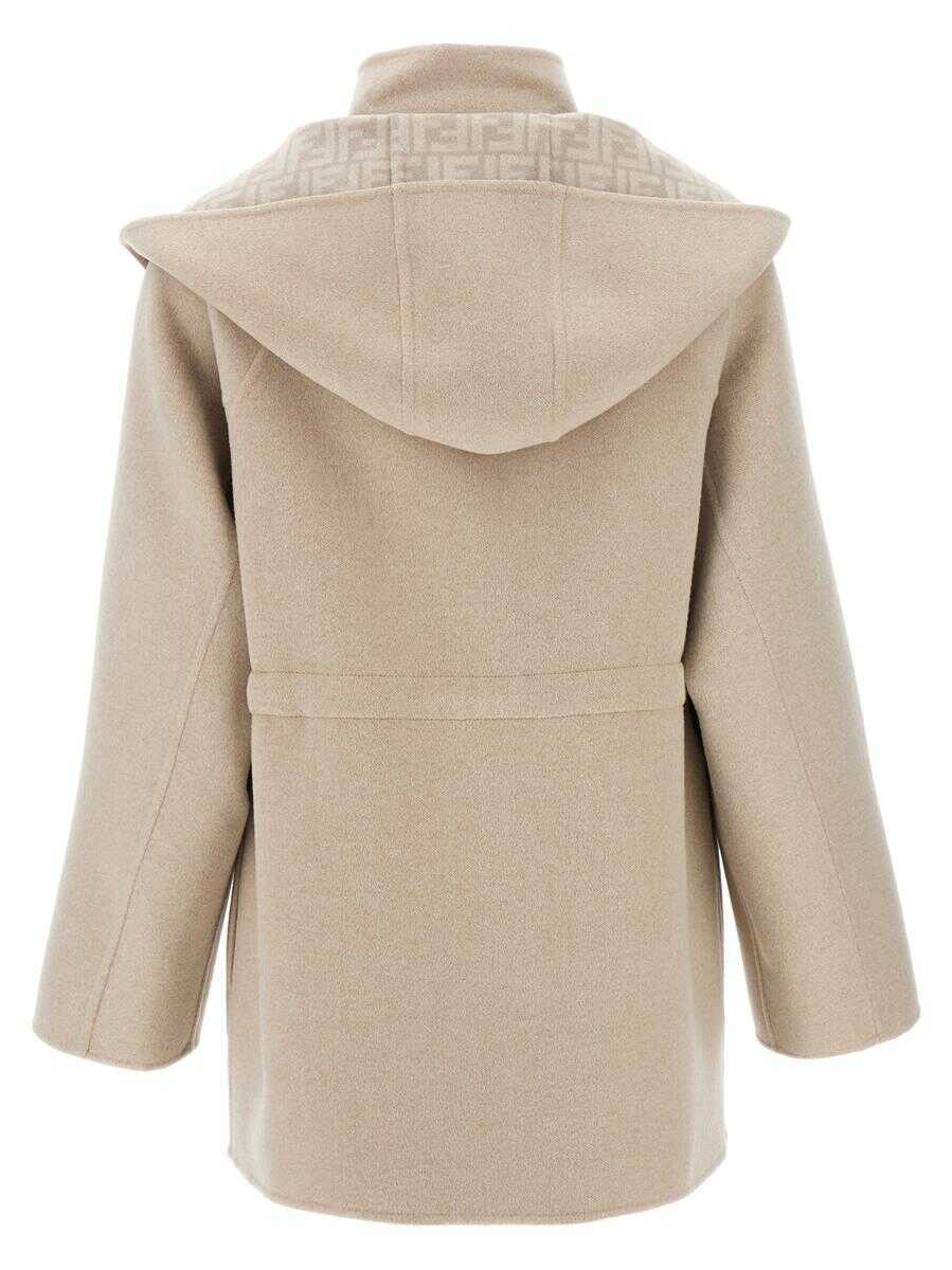 Geci Fendi Fendi Ff Wool Parka Beige Femei (BM 18962424) 3