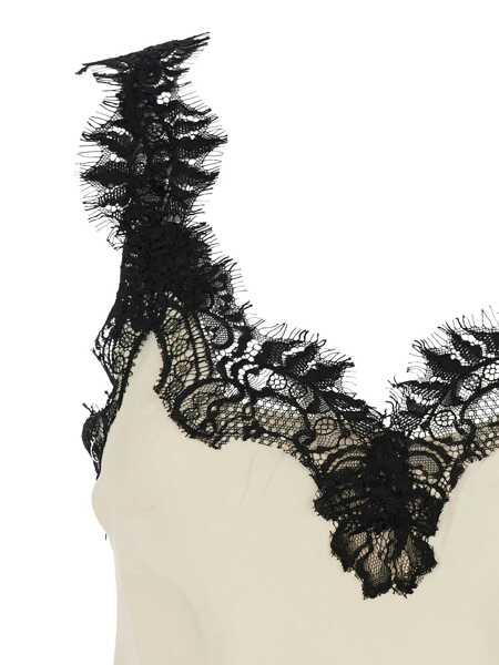 Topuri GOLD HAWK Megan White Sleeveless Top With Lace Details In Silk Woman WHITE Femei (BM 18962601) 3