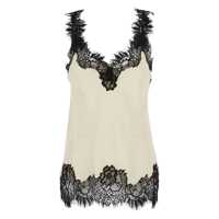 Topuri 'Megan' White Sleeveless Top With Lace Details In Silk Woman Femei