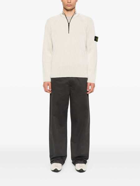 Pulovere Stone Island Stone Island Zip-Up Turtleneck Sweater Beige Barbati (BM 18964083) 2