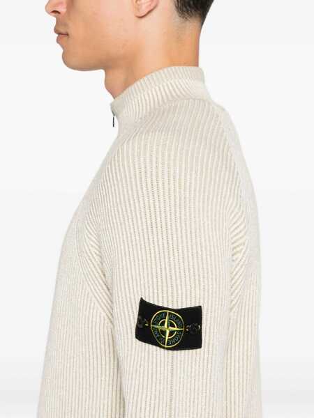 Pulovere Stone Island Stone Island Zip-Up Turtleneck Sweater Beige Barbati (BM 18964083) 5