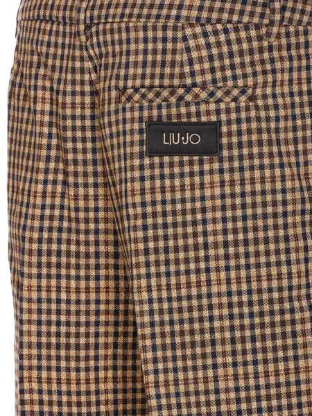 Pantaloni casual Liu Jo Liu Jo Trousers With A Checked Pattern MARRONE E BEIGE Femei (BM 18964944) 3