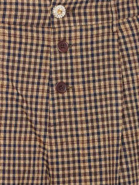 Pantaloni casual Liu Jo Liu Jo Trousers With A Checked Pattern MARRONE E BEIGE Femei (BM 18964944) 4