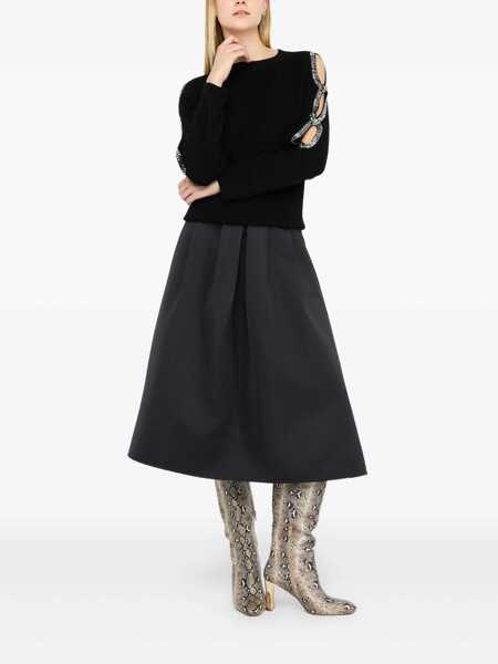 Pulovere Liu Jo Liu Jo Wool Sweater With Embellished Sleeve Details Black Femei (BM 18964965) 2