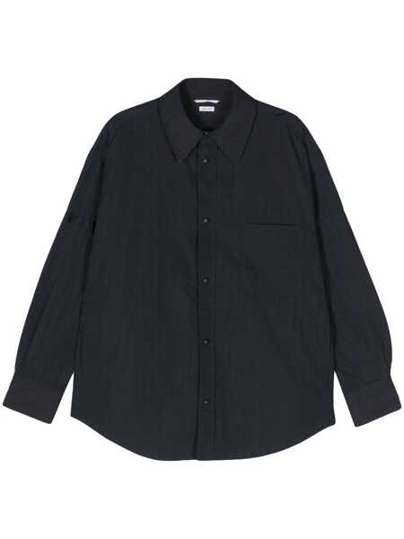 Camasi Thom Browne Oversized Blue Shirt With Patch Pockets In Polyamide Blend Man BLUE Barbati (BM 18965046) 1