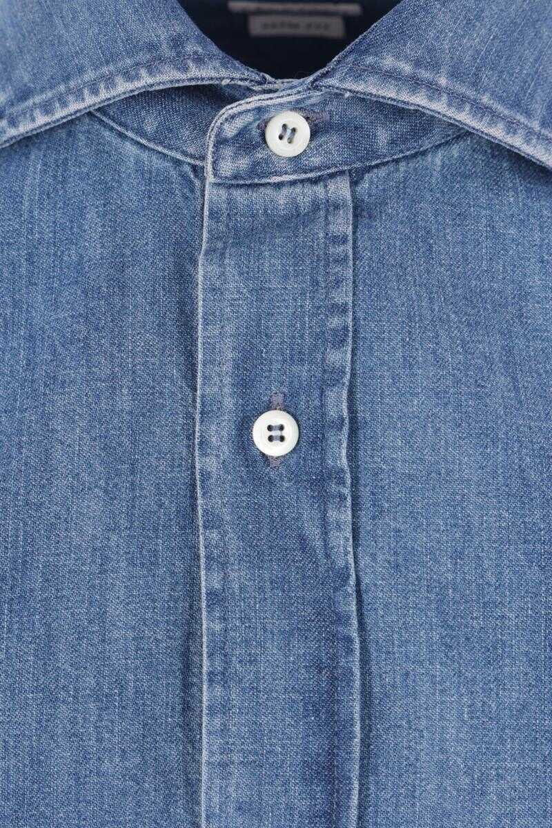 Camasi Brunello Cucinelli Brunello Cucinelli Shirts Blue Barbati (BM 18965049) 3