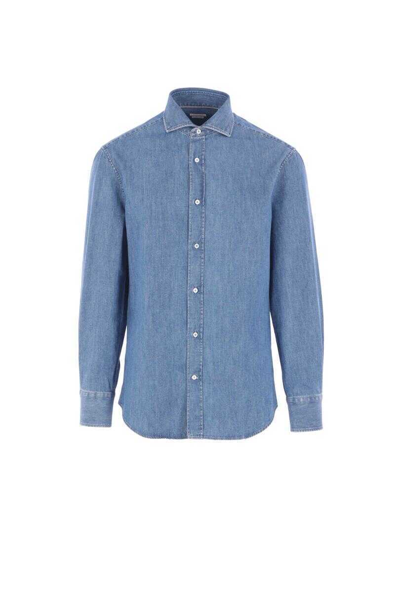 Camasi Brunello Cucinelli Brunello Cucinelli Shirts Blue Barbati (BM 18965049) 1