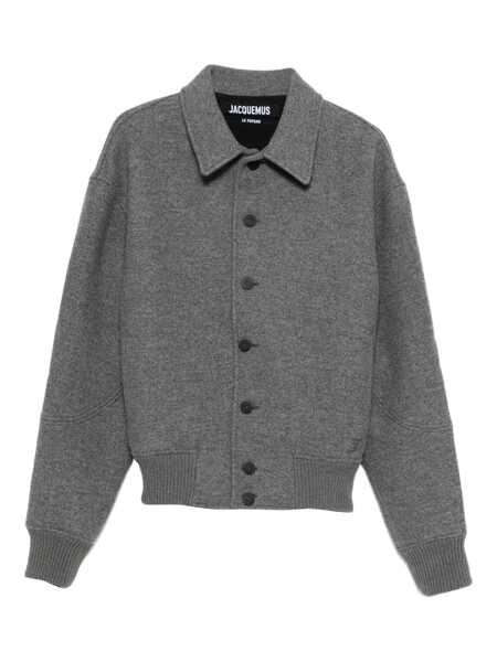 Geci JACQUEMUS Grey Jacket With Classic Collar And Dropped Shoulders In Wool Man GREY Barbati (BM 18965520) 1