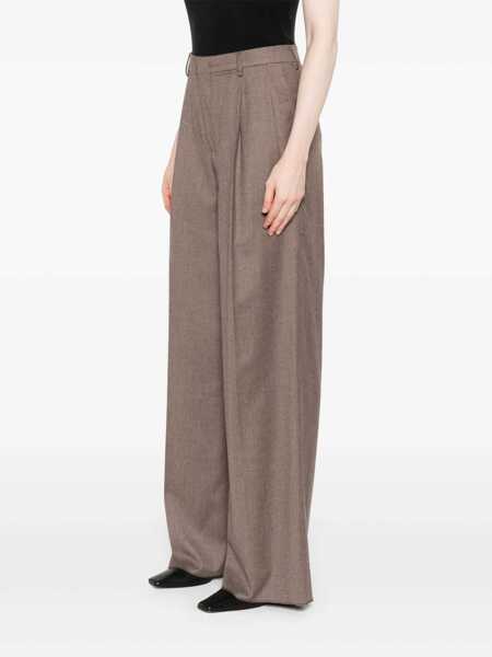 Pantaloni casual Tagliatore Tagliatore Brown Trousers With Pleats BROWN Femei (BM 18965535) 3