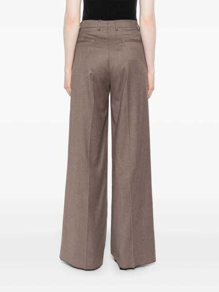 Pantaloni casual Tagliatore Tagliatore Brown Trousers With Pleats BROWN Femei (BM 18965535) 4