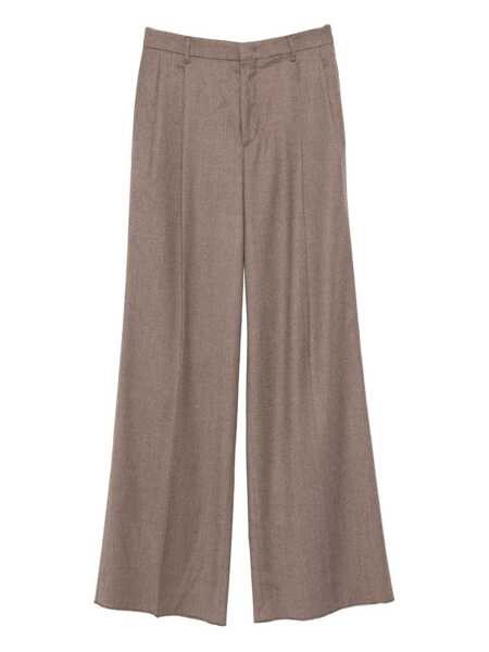Pantaloni casual Tagliatore Tagliatore Brown Trousers With Pleats BROWN Femei (BM 18965535) 1