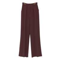 Pantaloni casual Bordeaux Pants With Jewel Button Embellishments And Pences In Tech Fabric Stretch Woman Femei