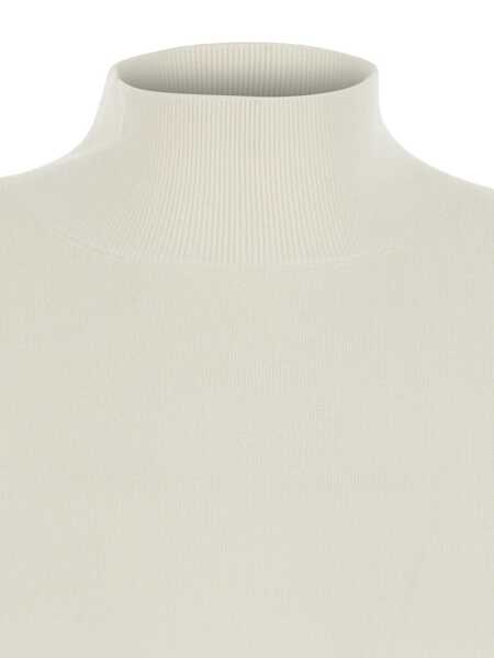 Rochii ANTONELLI White Long Dress With High-Neck In Cotton Woman WHITE Femei (BM 18965628) 3