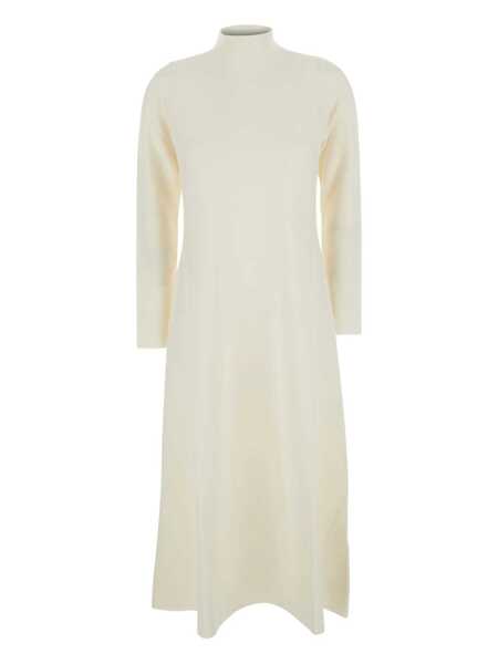 Rochii ANTONELLI White Long Dress With High-Neck In Cotton Woman WHITE Femei (BM 18965628) 1