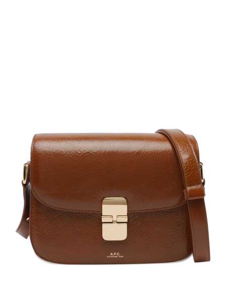 Genti de umar A.P.C. Grance Brown Small Crossbody Bag Wirh Embossed Logo Lettering On The Front And Adjustable Shoulder Strap In Hammered Leather... (BM 18965781) 1
