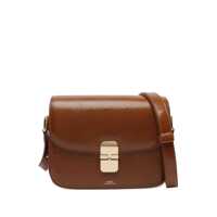 Genti de umar 'Grance' Brown Small Crossbody Bag Wirh Embossed Logo Lettering On The Front And Adjustable Shoulder Strap In Hammered Leather Woman Femei