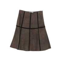 Fuste Blumarine Blumarine Suede Midi Skirt With Insert Design