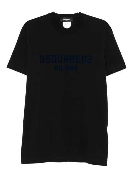 Topuri DSQUARED2 DSQUARED2 T-Shirts And Polos BLACK  DARK NAVY PRINT Barbati (BM 18966048) 1