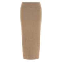 Fuste Beige Skirt With Pencil Desgin In Wool Woman Femei