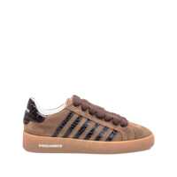 Sneakers DSQUARED2 Dsquared2 Brown Suede Sneakers With Leather Details Barbati