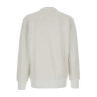 Pulovere Grey Crewneck Sweatshirt With Print On The Front And Ribbed Trims In Cotton Man Barbati