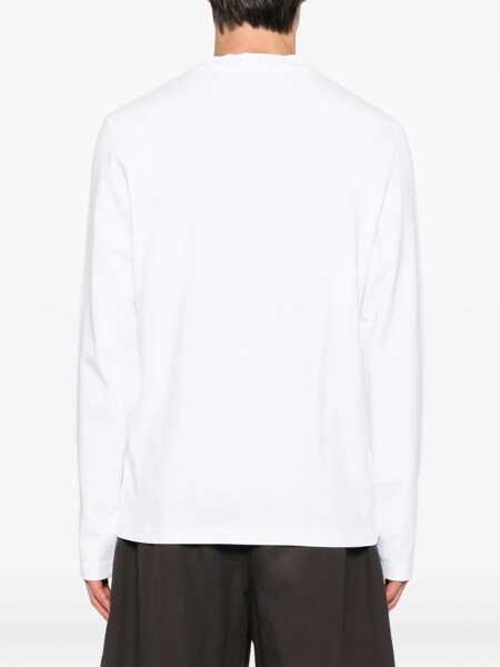 Tricouri JACQUEMUS Le T-Shirt Gros Grain White Crewneck T-Shirt With Logo Patch On The Front In Cotton Man WHITE Barbati (BM 18966516) 4