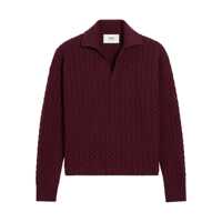 Tricouri Polo Bordeaux Polo Shirt With Woven Design In Wool Man Barbati