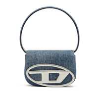 Genti de umar '1Dr' Blue Shoulder Bag With Oval D Patch In Cotton Woman Femei