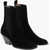 Khaite Suede Austin Western Booties With Elastic Inserts 7Cm Black