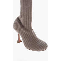 Cizme lungi Dama - Cizme lungi AMINA MUADDI Under The Knee Fuzzy Knitted Boots 9Cm Brown Femei (BM 18967441) - B-mall.ro