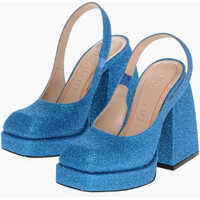 Pantofi stiletto Glittered Slingbacks With Chunky Heel 12Cm Femei