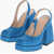 NODALETO Glittered Slingbacks With Chunky Heel 12Cm Light Blue