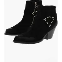 Botine Suede Jalapeno Western Booties 7Cm Femei