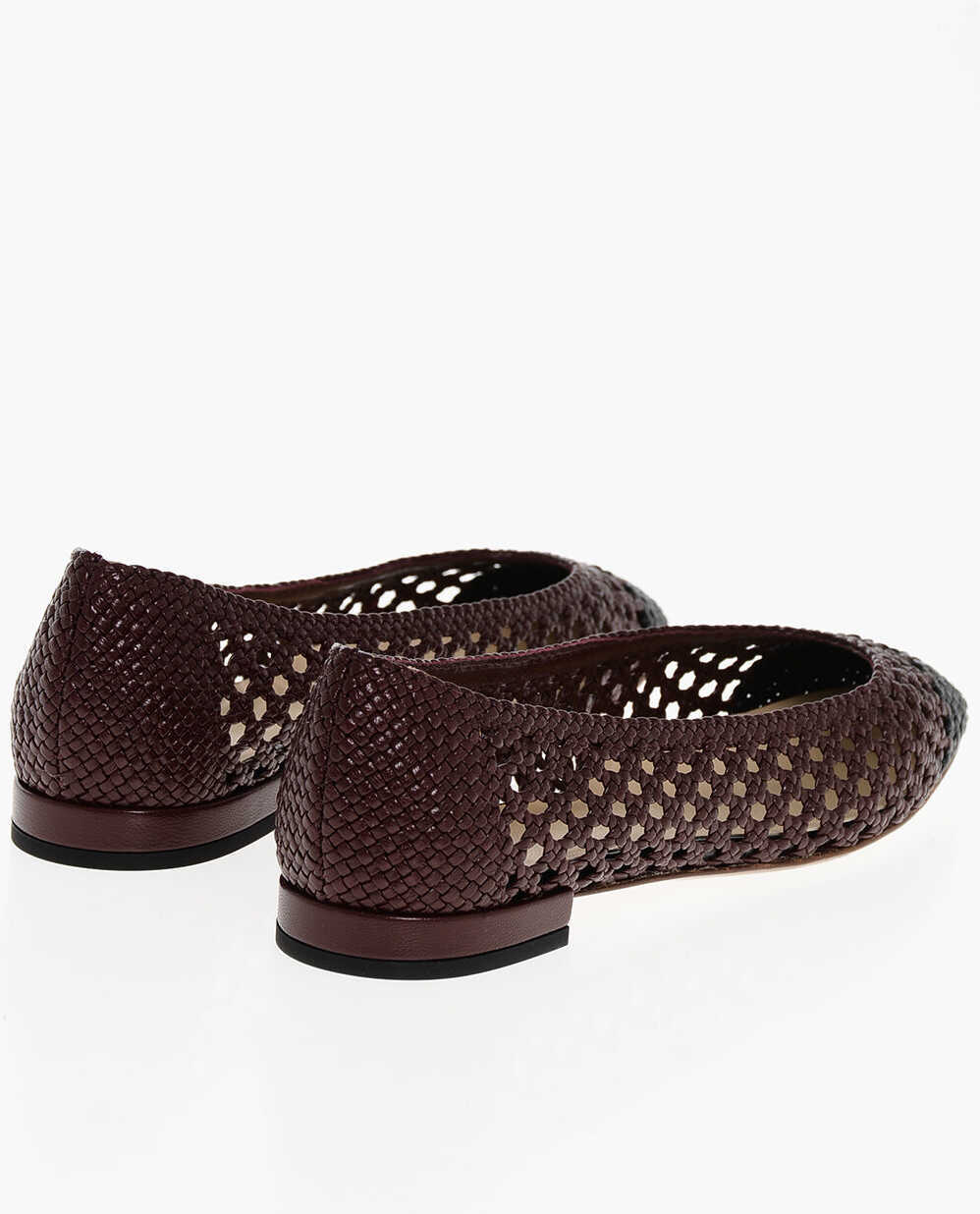 Balerini casual Francesco Russo Woven Eco-Leather Ballet Flats With Cuir Sole Black Femei (BM 18967474) 2