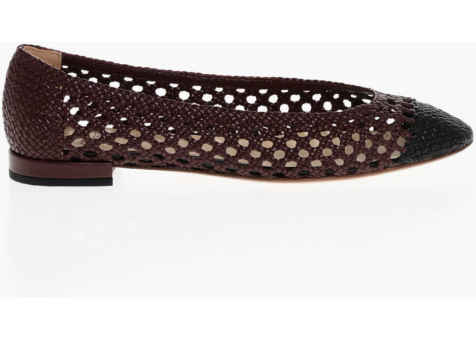 Balerini casual Francesco Russo Woven Eco-Leather Ballet Flats With Cuir Sole Black Femei (BM 18967474) 3