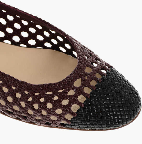 Balerini casual Francesco Russo Woven Eco-Leather Ballet Flats With Cuir Sole Black Femei (BM 18967474) 4