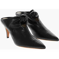 Saboti Leather Rowan Mules With Front Knot 7Cm Femei