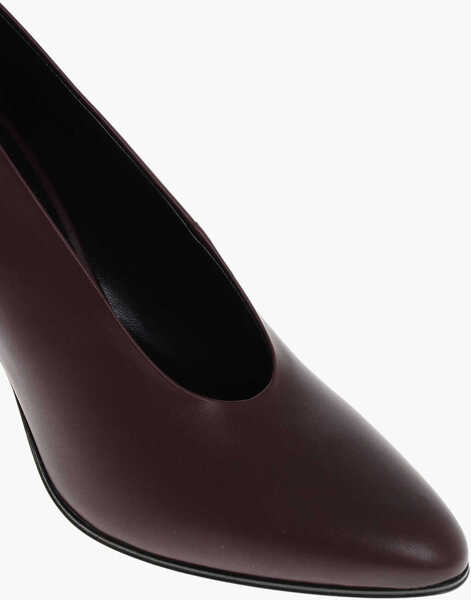 Pantofi stiletto THE ROW Leather Prudens Pumps With Covered Heel 9Cm Burgundy Femei (BM 18967483) 4