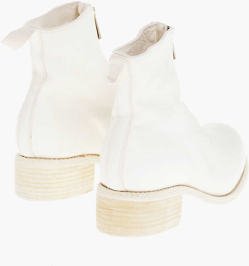 Botine GUIDI Leather Booties With Front Zip 5Cm White Femei (BM 18967486) 2
