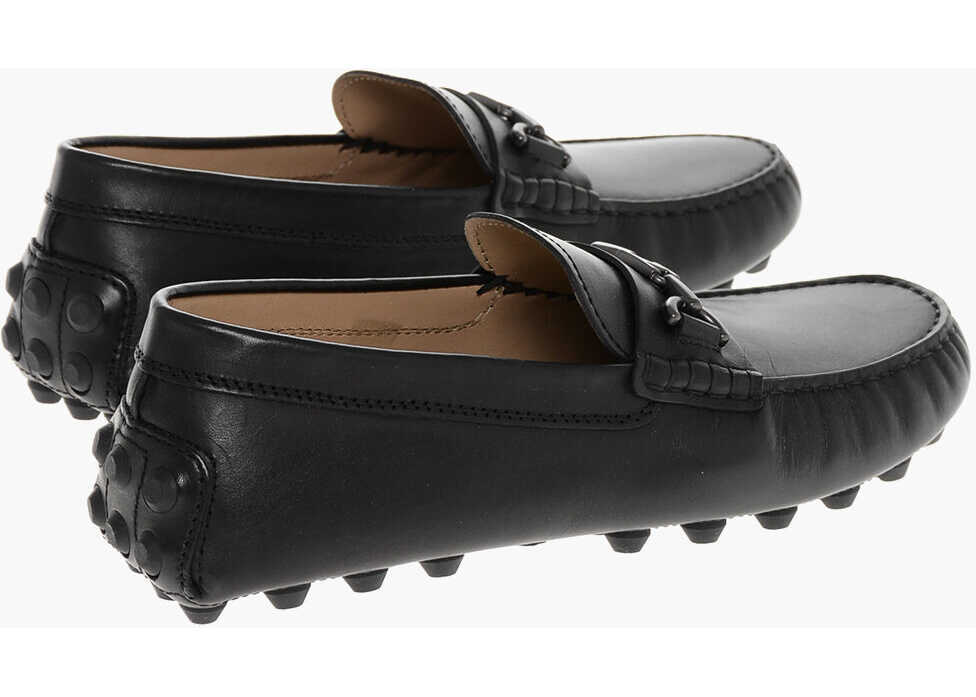 Mocasini TODS Leather Loafers With Rubber Sole And Morset Black Barbati (BM 18967507) 2