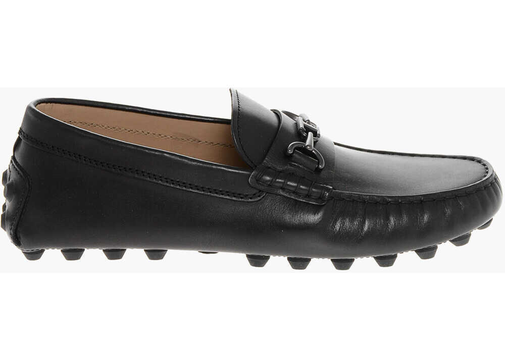 Mocasini TODS Leather Loafers With Rubber Sole And Morset Black Barbati (BM 18967507) 3